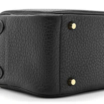 Hermes Taurillon Clemence Mini Lindy 20 Black 10 of 11