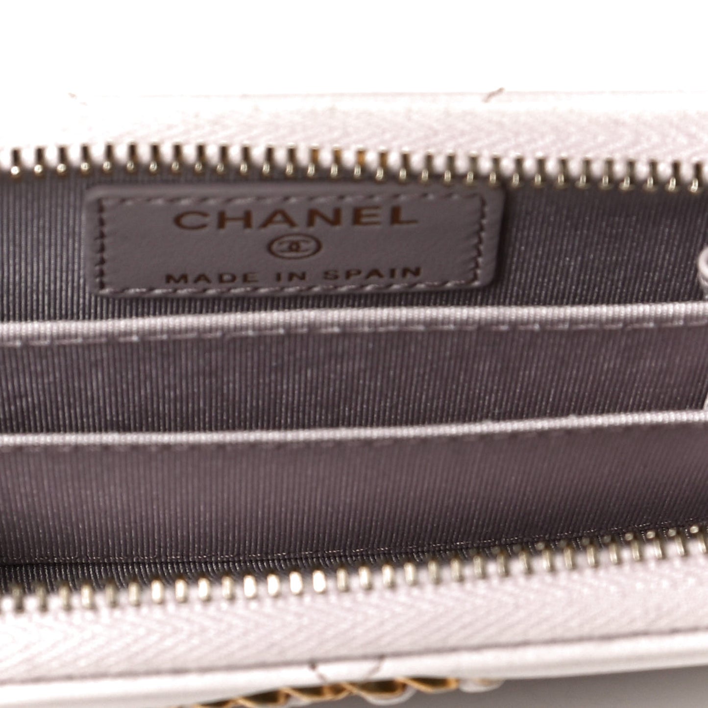 Lambskin Quilted Chanel 19 Zip Around Coin Purse Wallet Light Pink