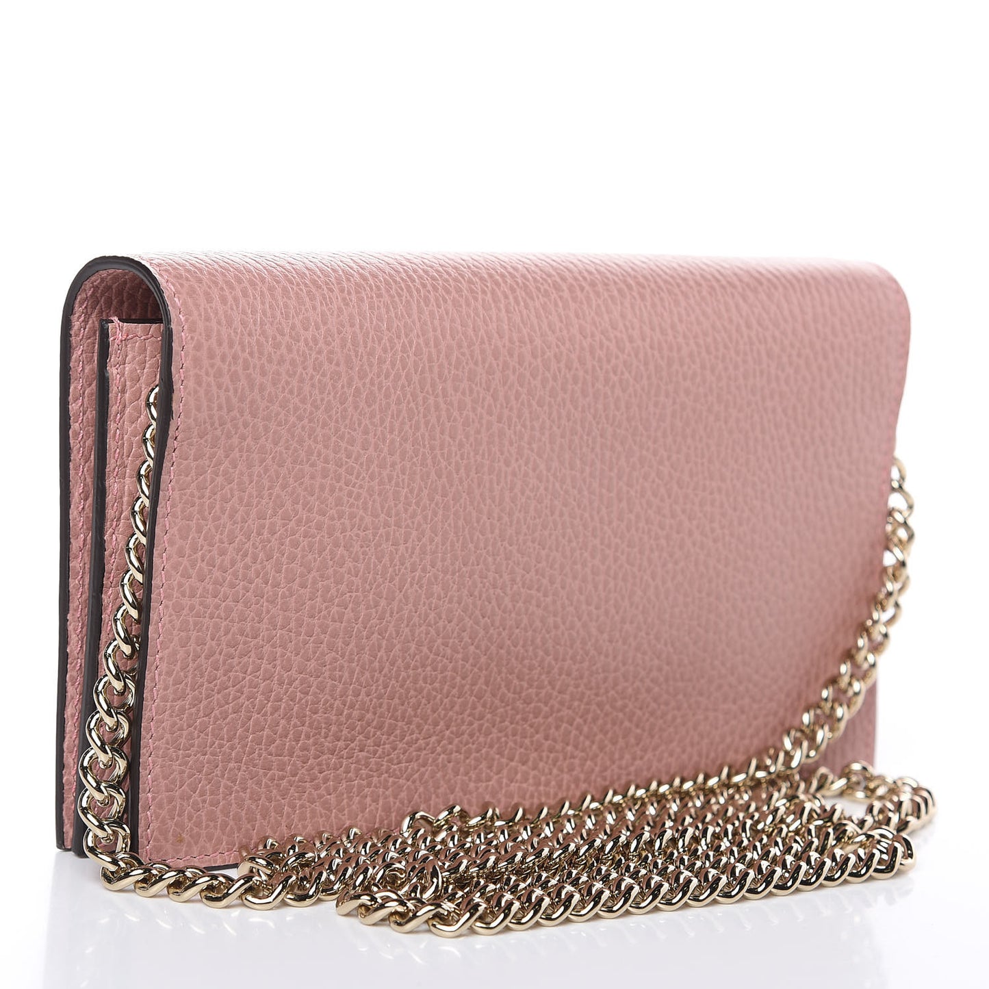 Dollar Calfskin Medium Betty Chain Wallet Soft Pink