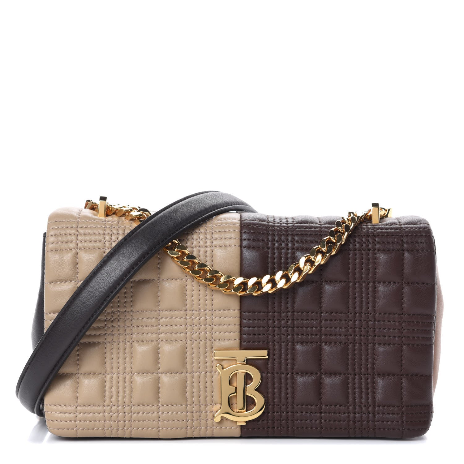Burberry Lambskin Quilted Small Lola Bag Soft Fawn Dark Moka 1 of 9