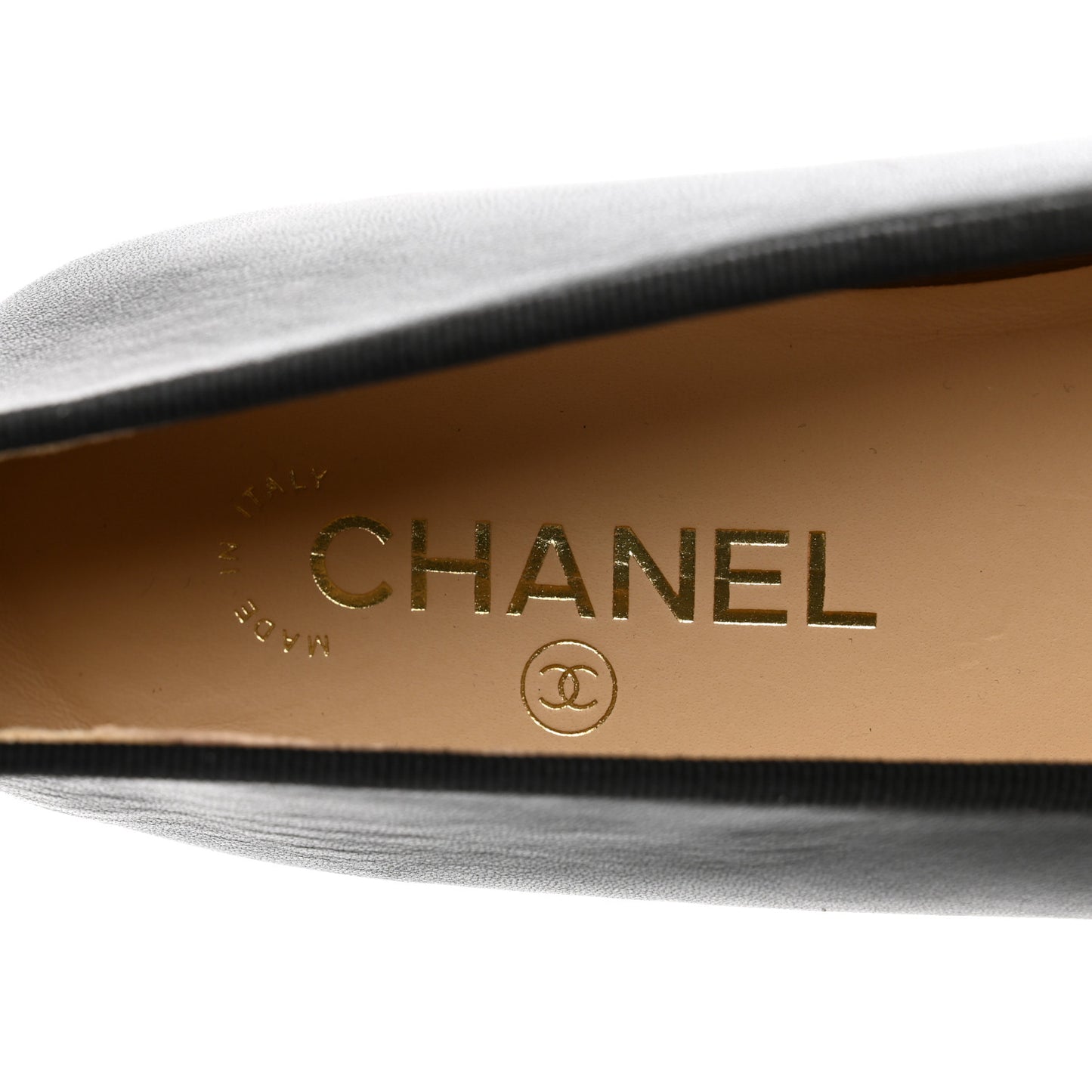Lambskin Patent Cap Toe Ballerina Flats 41 Black
