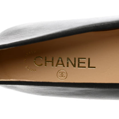 Chanel Lambskin Patent Cap Toe Ballerina Flats 41 Black 7 of 9