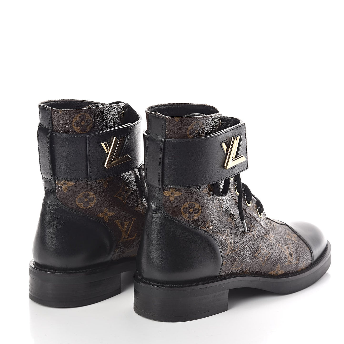 Calfskin Monogram Wonderland Flat Ranger Boots 38.5 Black