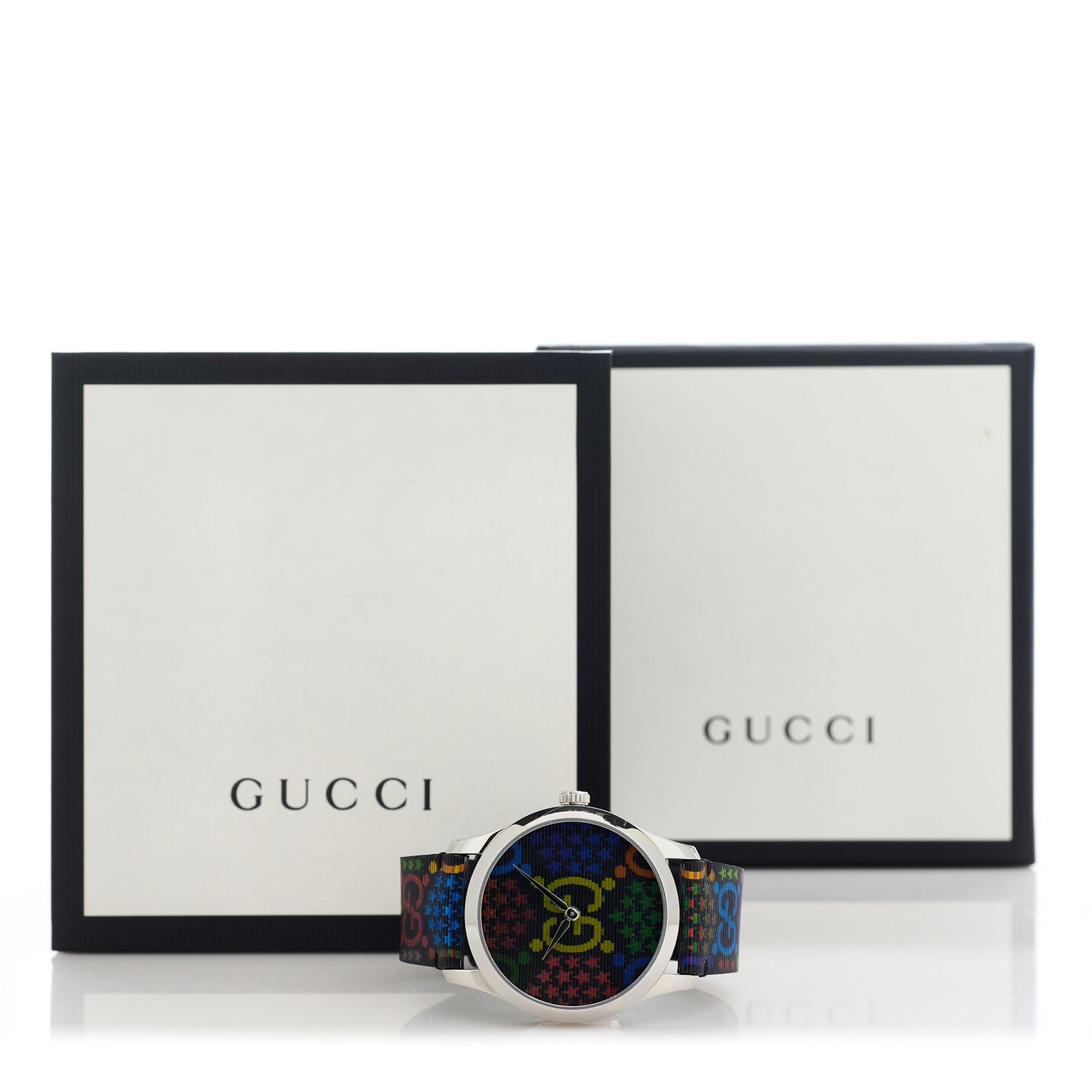 Gucci Stainless Steel Calfskin 38mm G-Timeless Psychedelic Quartz Watch 5 of 5