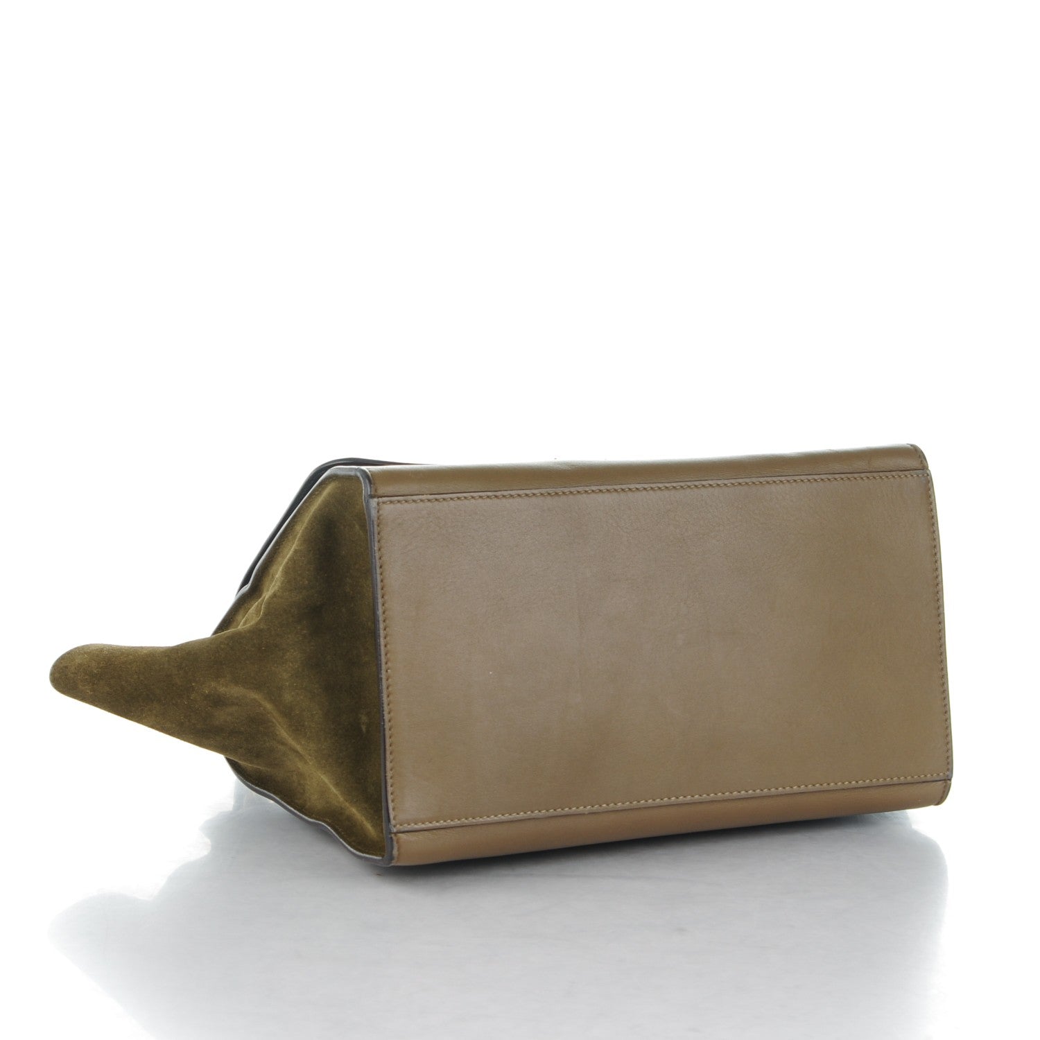 Celine Crocodile Embossed Nubuck Medium Trapeze Olive 4 of 9