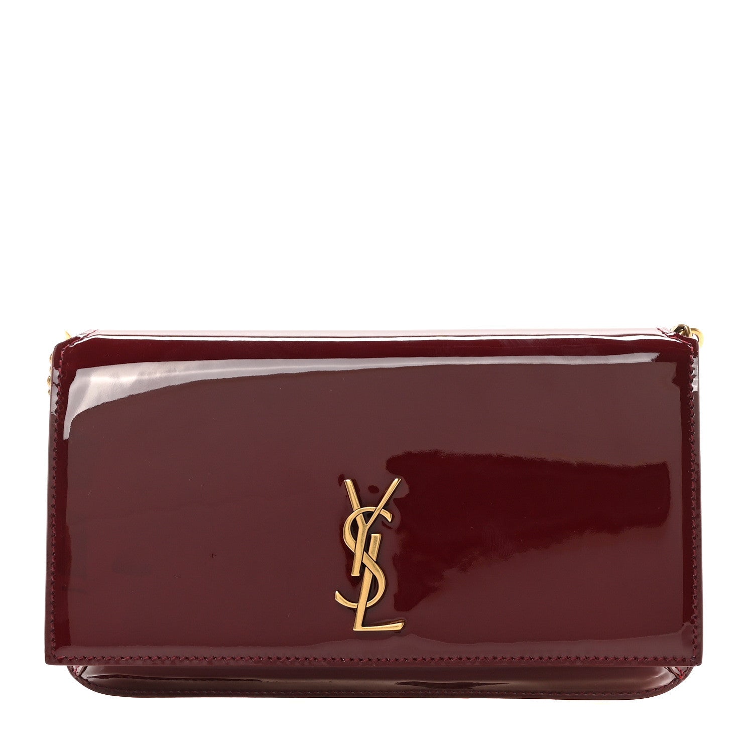 Saint Laurent Patent Monogram Phone Holder Crossbody Chataigne 1 of 8