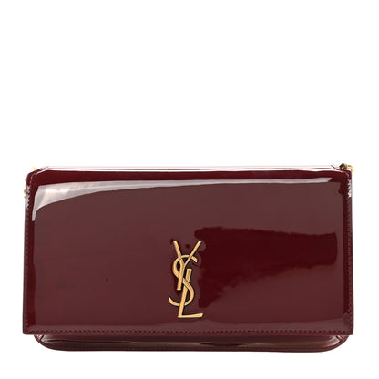 Saint Laurent Patent Monogram Phone Holder Crossbody Chataigne 1 of 8