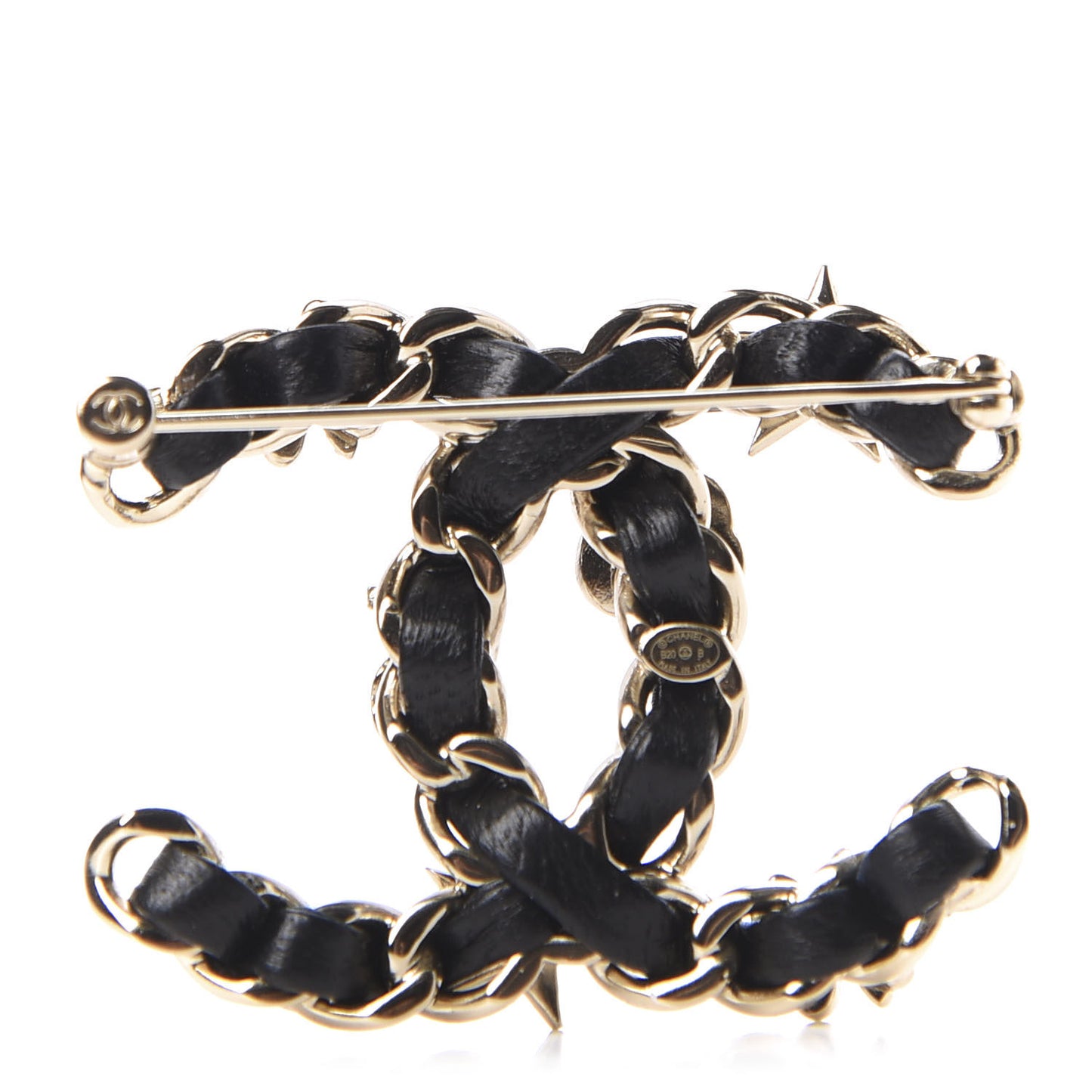 Lambskin Pearl Strass Sergeant Brooch Gold