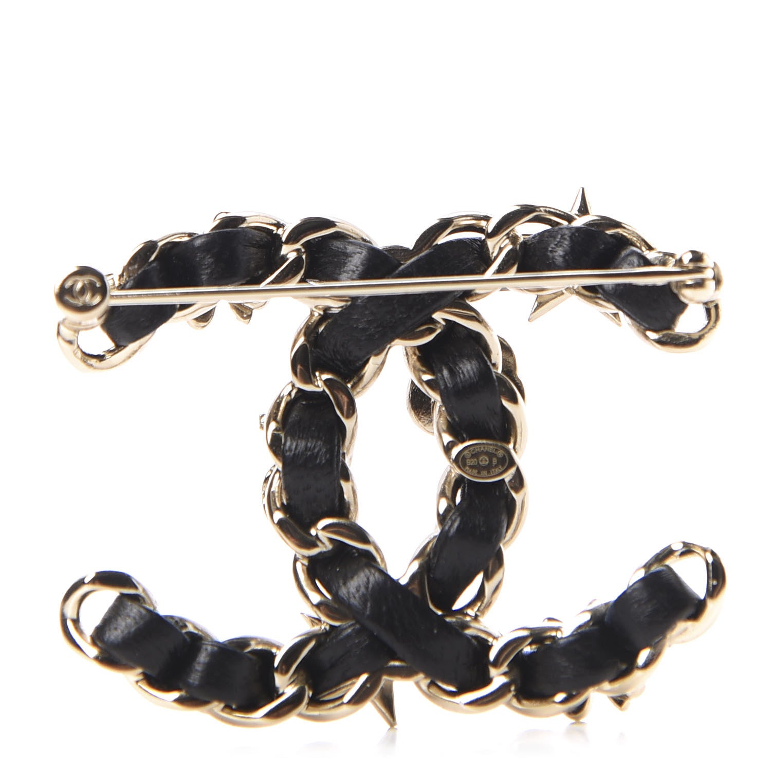 Chanel Lambskin Pearl Strass Sergeant Brooch Gold 3 of 5