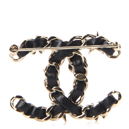 Chanel Lambskin Pearl Strass Sergeant Brooch Gold 3 of 5