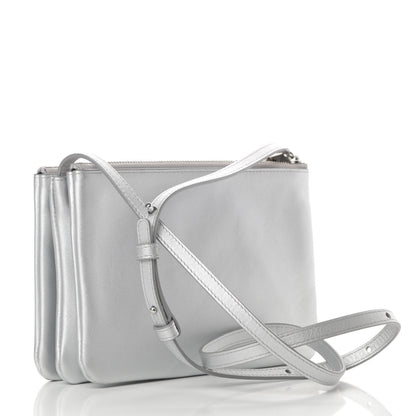 Celine Metallic Lambskin Small Trio Crossbody Bag Silver 3 of 15