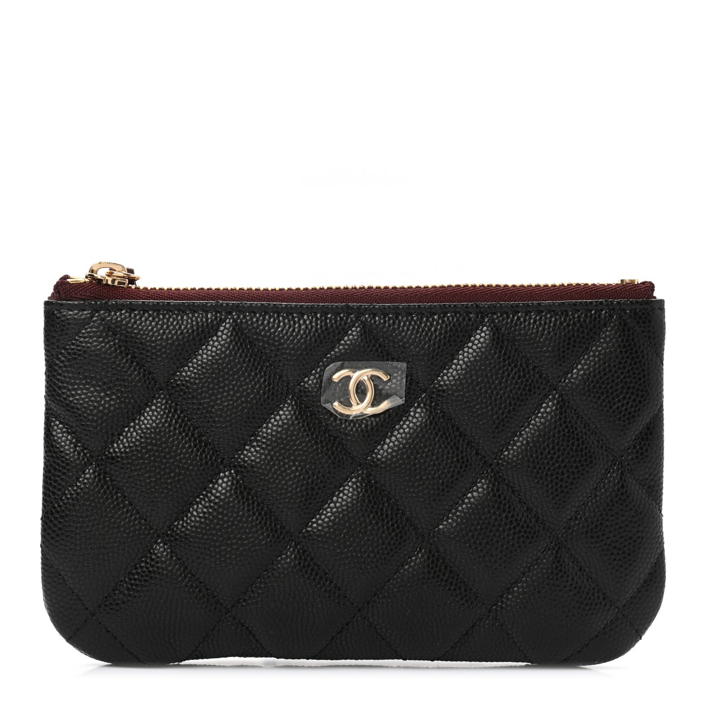 Caviar Quilted Small Cosmetic Case Black