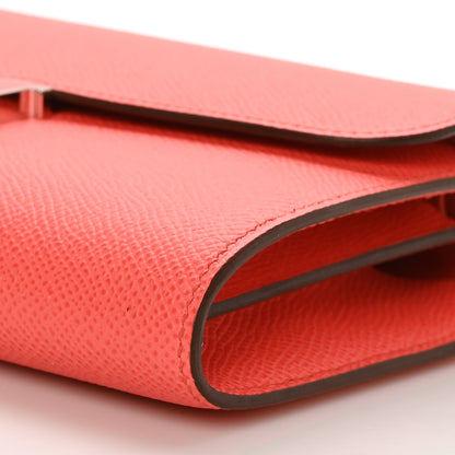 Hermes Epsom Enamel Constance Wallet To Go Rose Texas Rouge De Coeur 10 of 10
