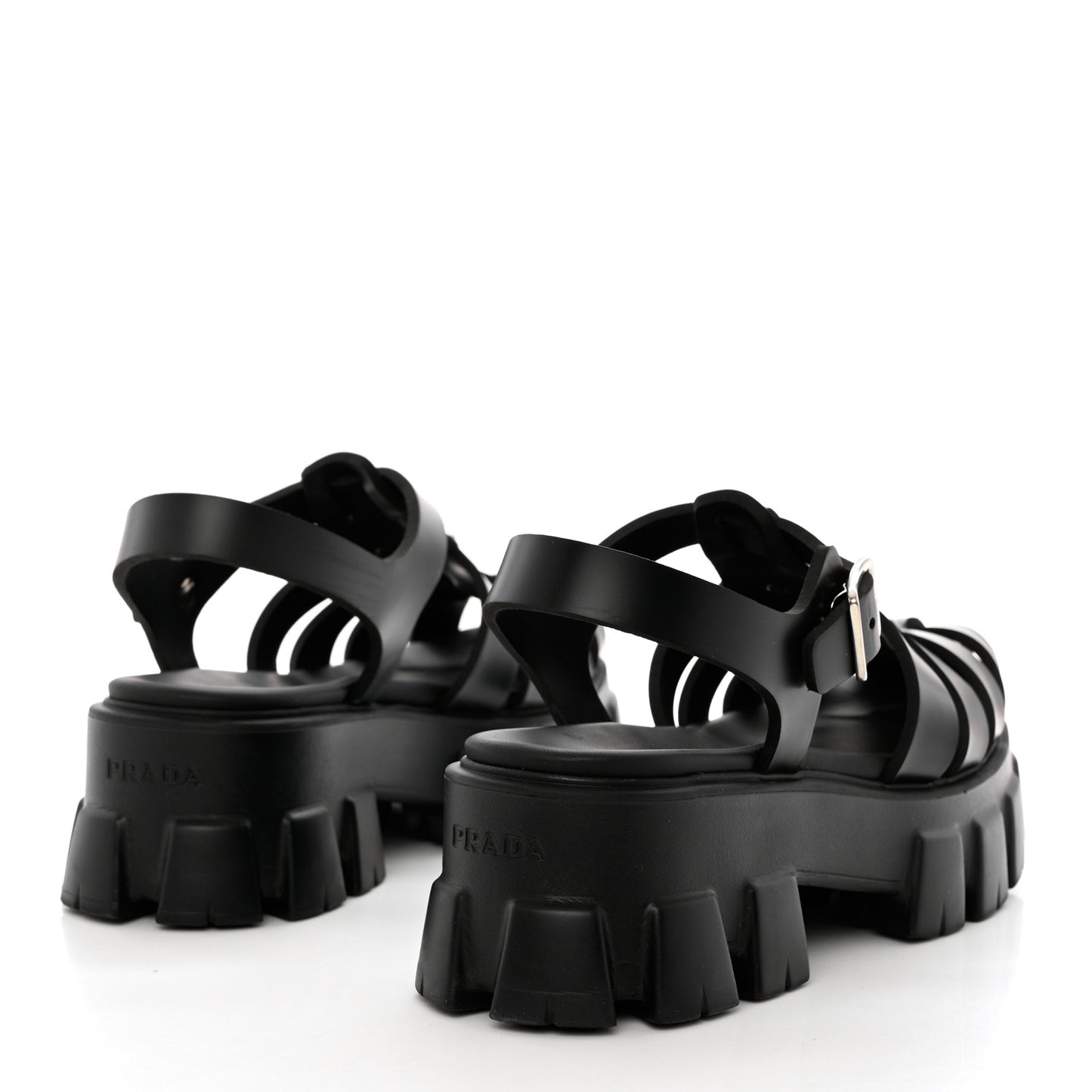 Foam Rubber Triangle Logo Monolith 55mm Cage Sandals 39 Black