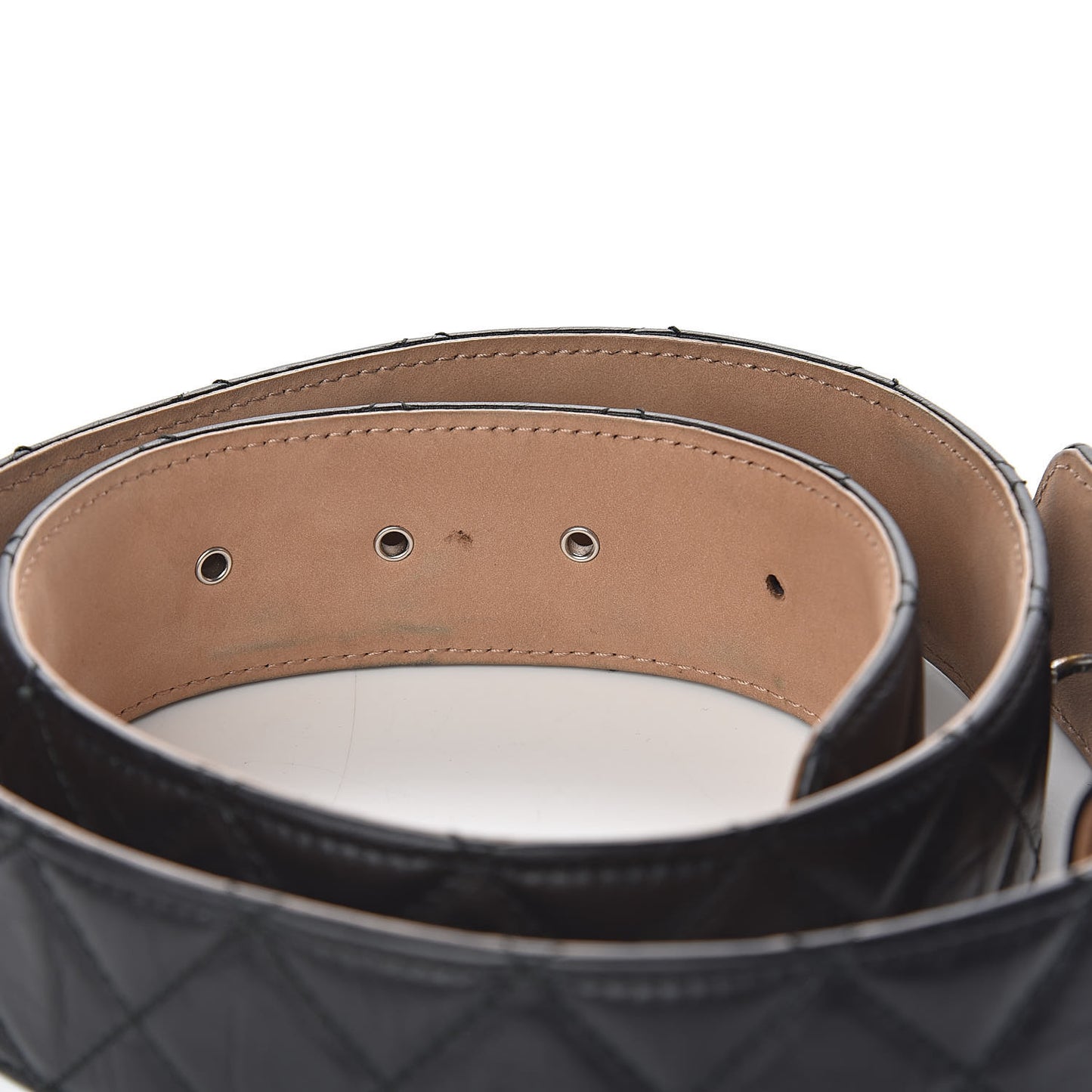 Aged Calfskin Quilted Reissue Belt 75 30 Black