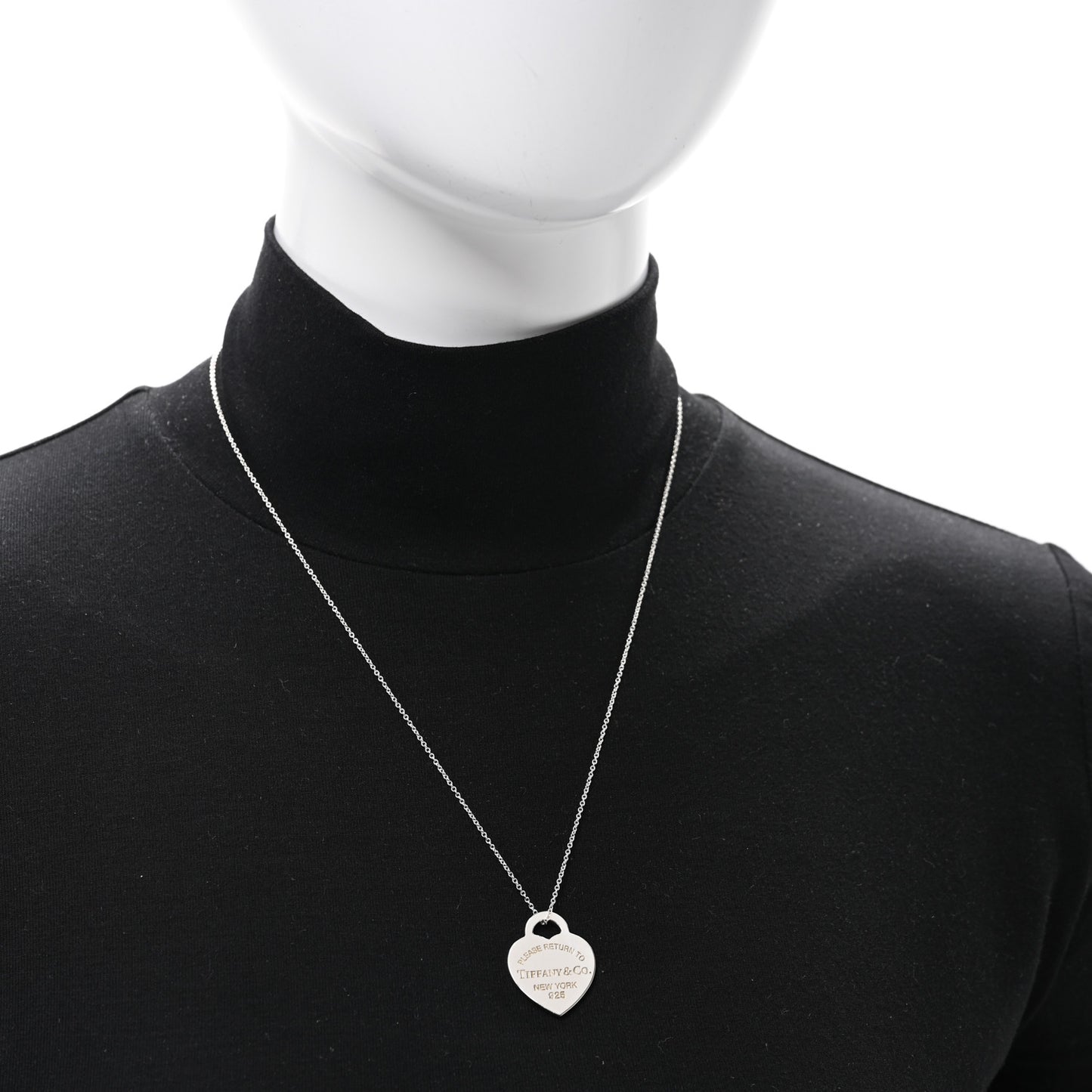 Sterling Silver Enamel Medium Return to Tiffany Heart Pendant Necklace Blue