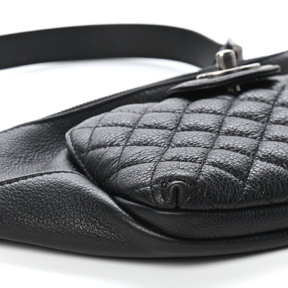 Chanel Grained Calfskin Quilted Casual Rock Waist Bag Fanny Pack Black 7 of 8