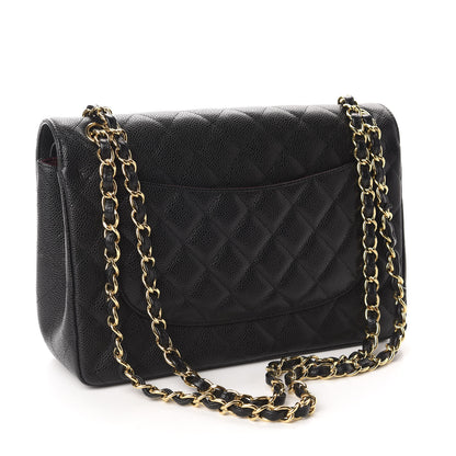 Chanel Caviar Quilted Jumbo Double Flap Black 3 of 11