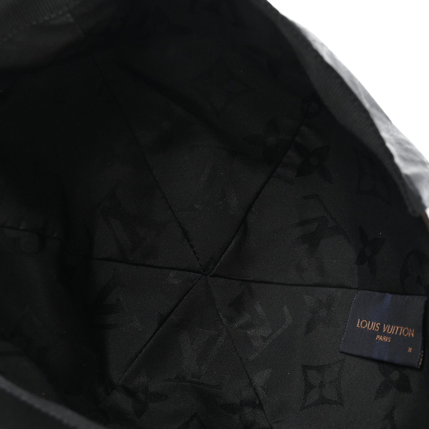 Polyester Silk Monogram LV Get Ready Cap M Black