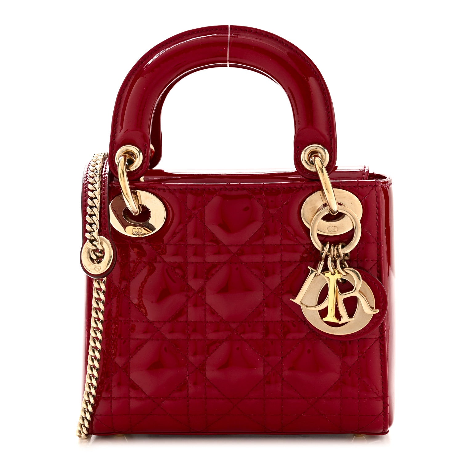 Christian Dior Patent Cannage Mini Lady Dior Red 1 of 13