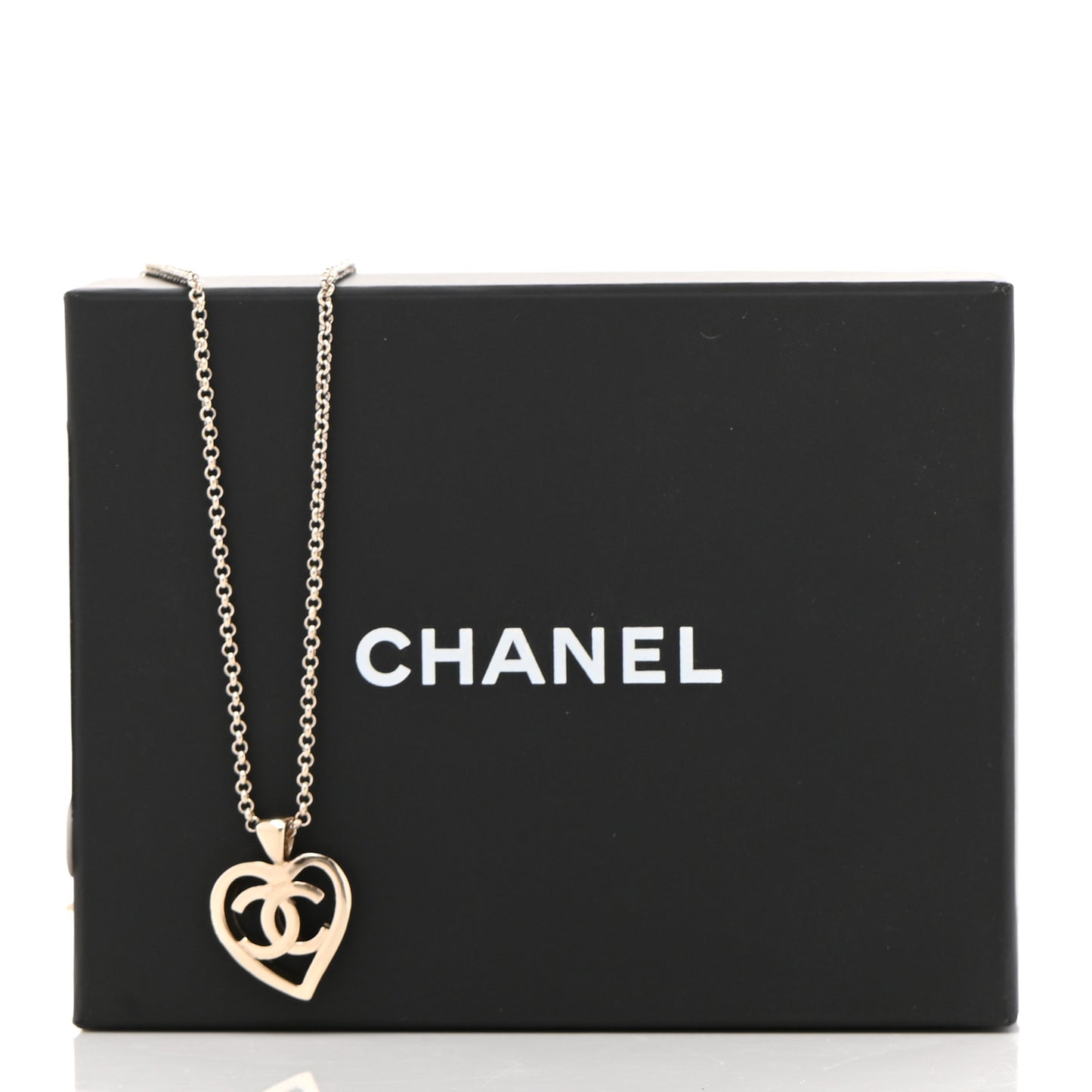 CC Heart Chain Pendant Necklace Gold