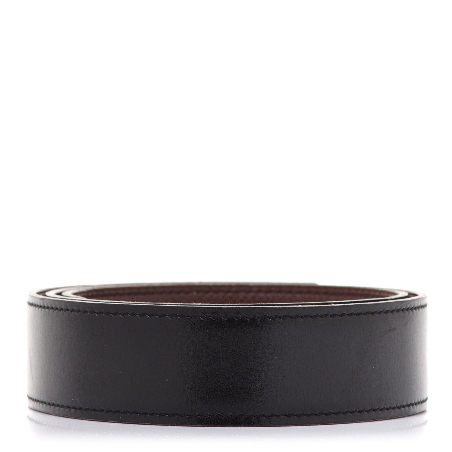 Hermes Box Courchevel Reversible Belt Strap 70 Black Chocolate 2 of 7