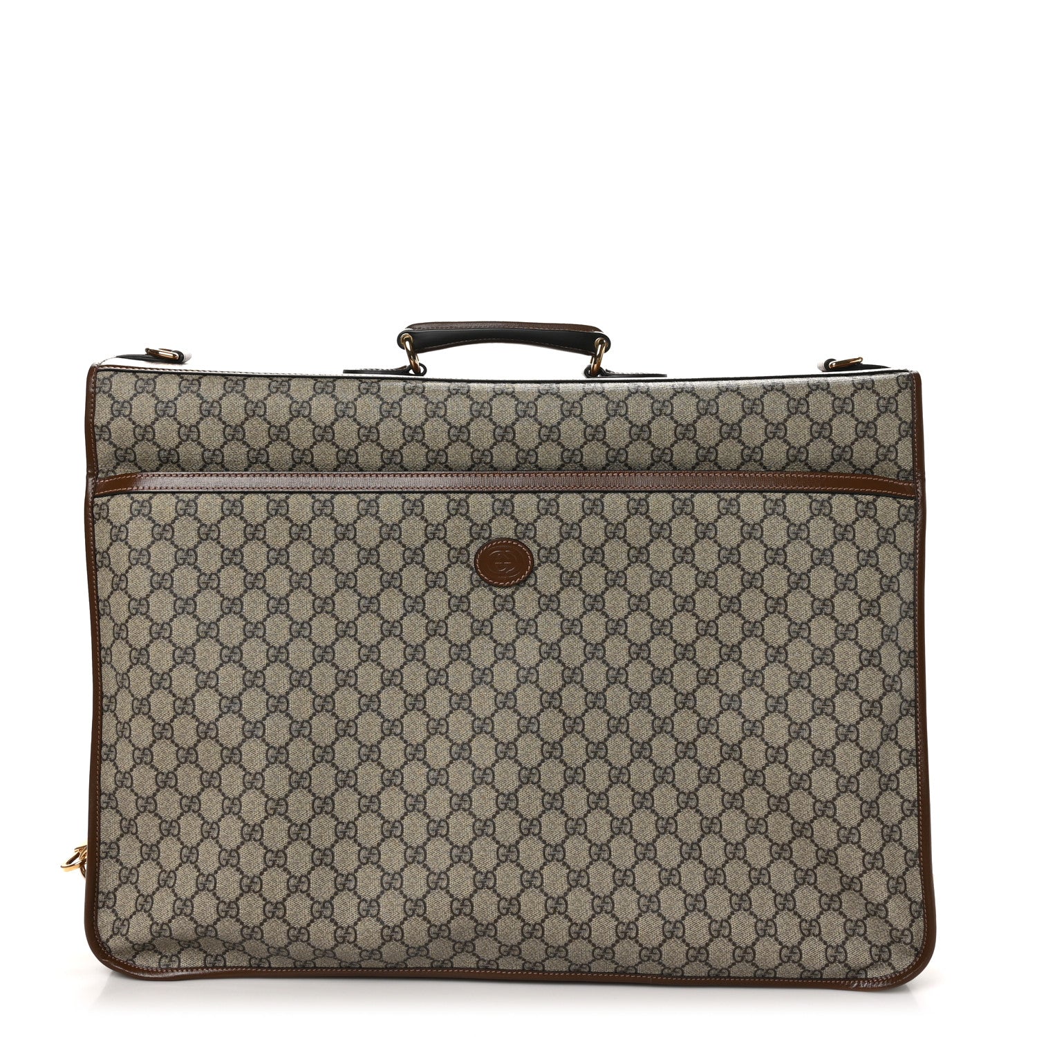 Gucci GG Supreme Monogram Azalea Calfskin Retro Interlocking G Garment Bag Beige Ebony Brown Sugar 1 of 9