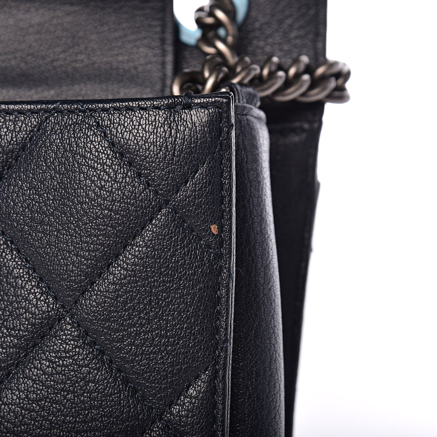 Chanel Goatskin Quilted Large Perfect Edge Flap Navy 13 of 20