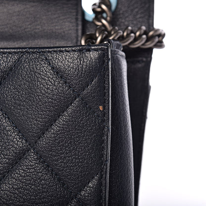Chanel Goatskin Quilted Large Perfect Edge Flap Navy 13 of 20