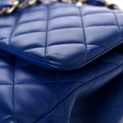 Chanel Lambskin Quilted Jumbo Double Flap Blue 22 of 22