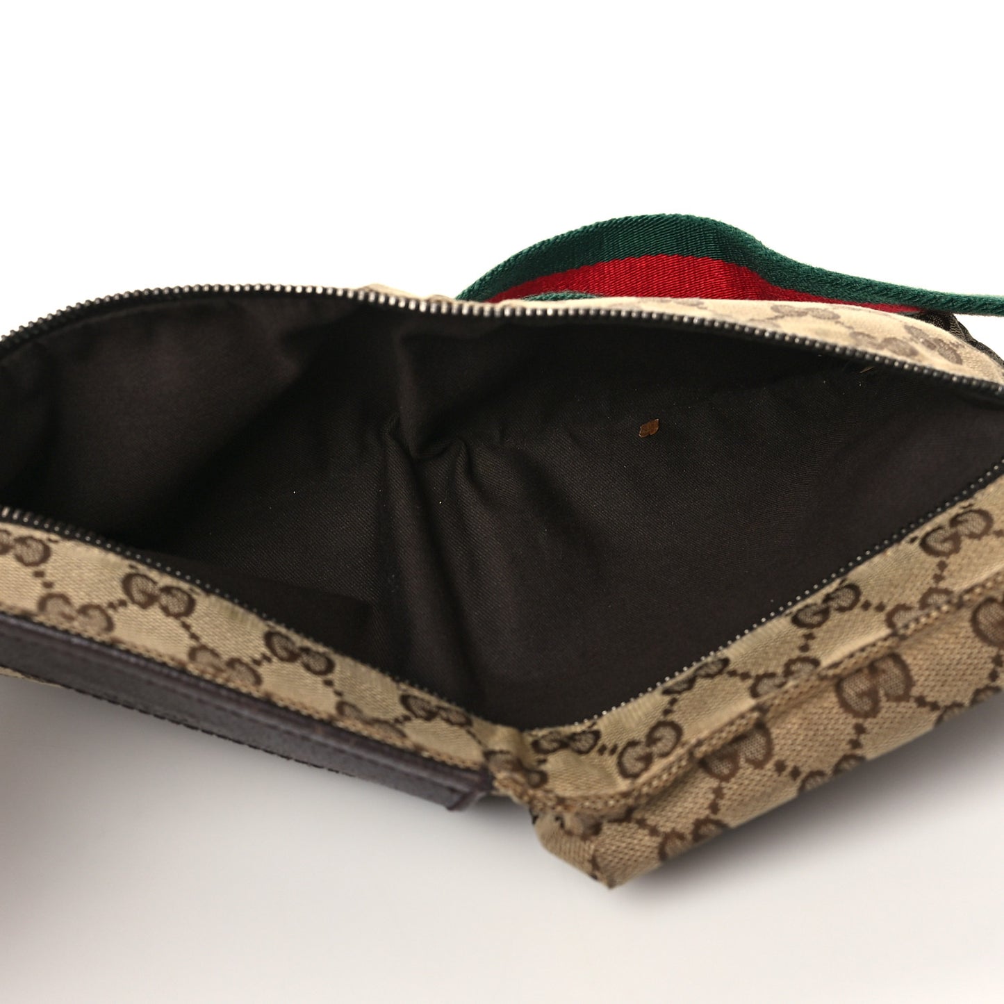 GG Monogram Double Pocket Belt Bag Dark Brown