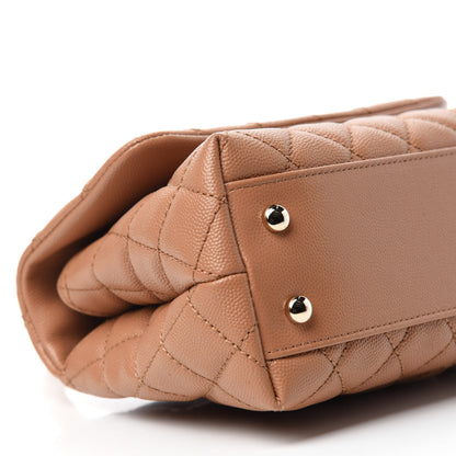 Chanel Caviar Quilted Lizard Embossed Mini Coco Handle Flap Brown 6 of 11