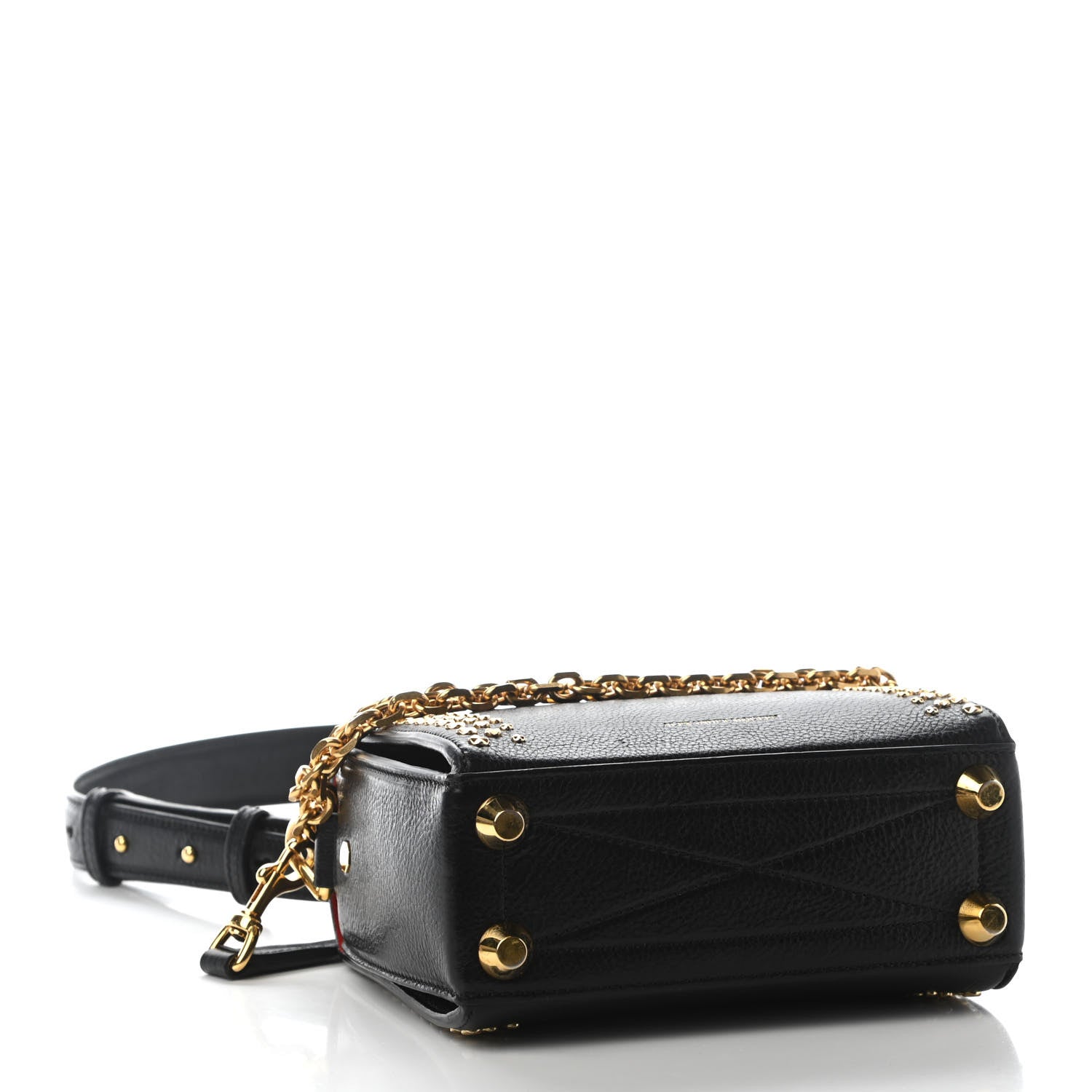 Alexander McQueen Grained Calfskin Studded Box Shoulder Bag 16 Black 4 of 8