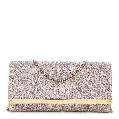 Jimmy Choo Glitter Milla Wallet on Chain Natural 1 of 10