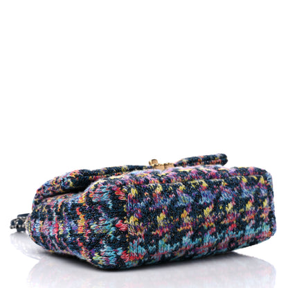 Chanel Tweed Quilted Medium Chanel 19 Flap Dark Multicolor 4 of 9