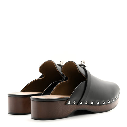 Hermes Calfskin Carlotta Mules 37 Black 4 of 9