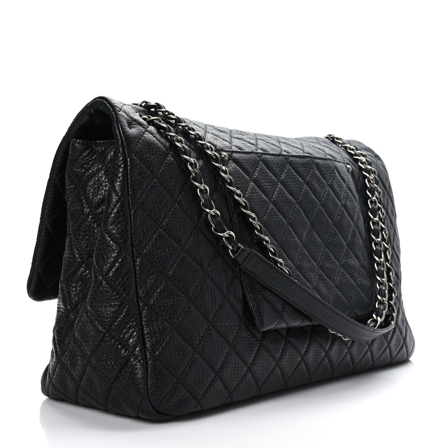 Chanel Calfskin Quilted XXL Travel Flap Bag Black 3 of 10