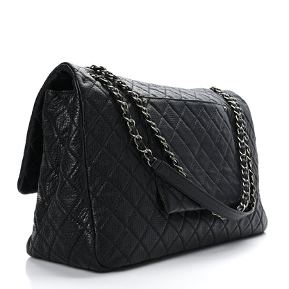 Chanel Calfskin Quilted XXL Travel Flap Bag Black 3 of 10