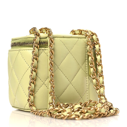 Chanel Lambskin Quilted CC Mini Vanity Case With Chain Light Green 3 of 10