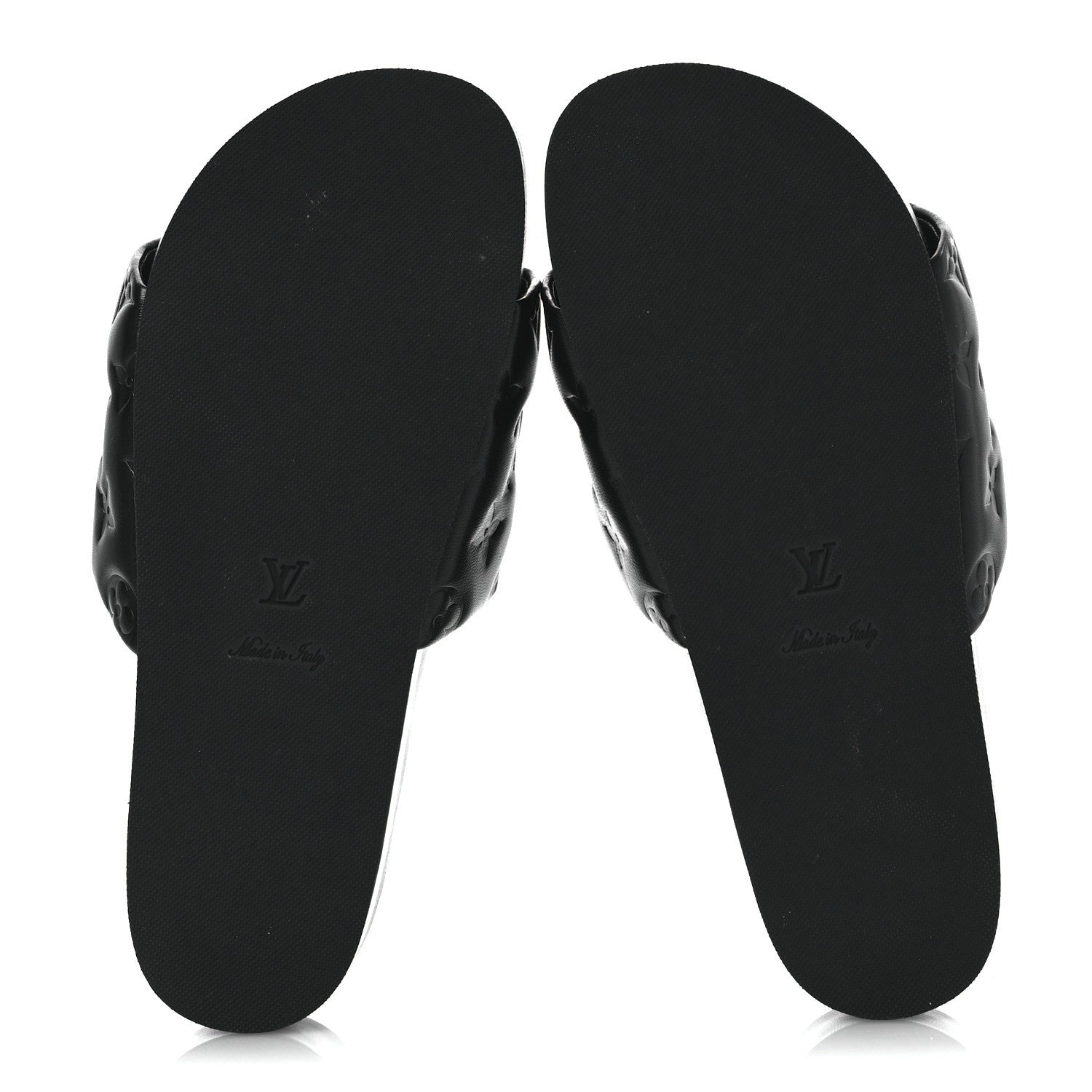 Louis Vuitton Lambskin Embossed Monogram Jumbo Flatform Mule Sandals 40 Black 7 of 12