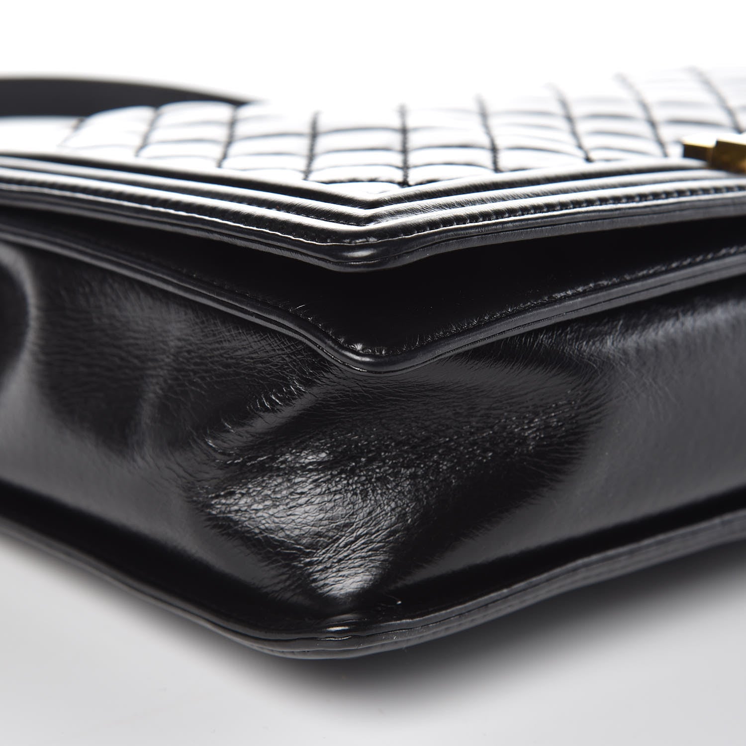 Chanel Glazed Calfskin Quilted Large Boy Flap Black 10 of 12