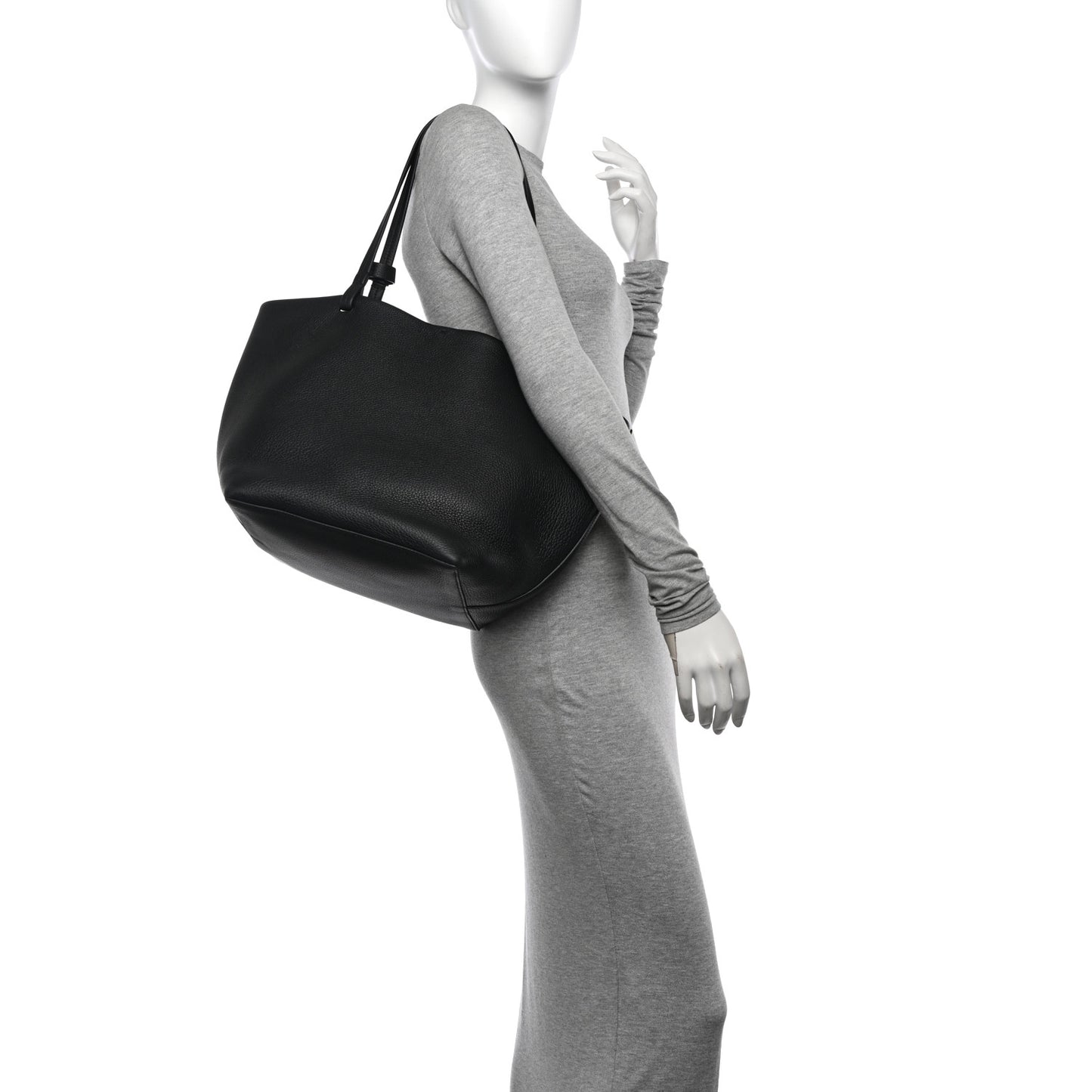 Grained Calfskin Park Tote Three Black