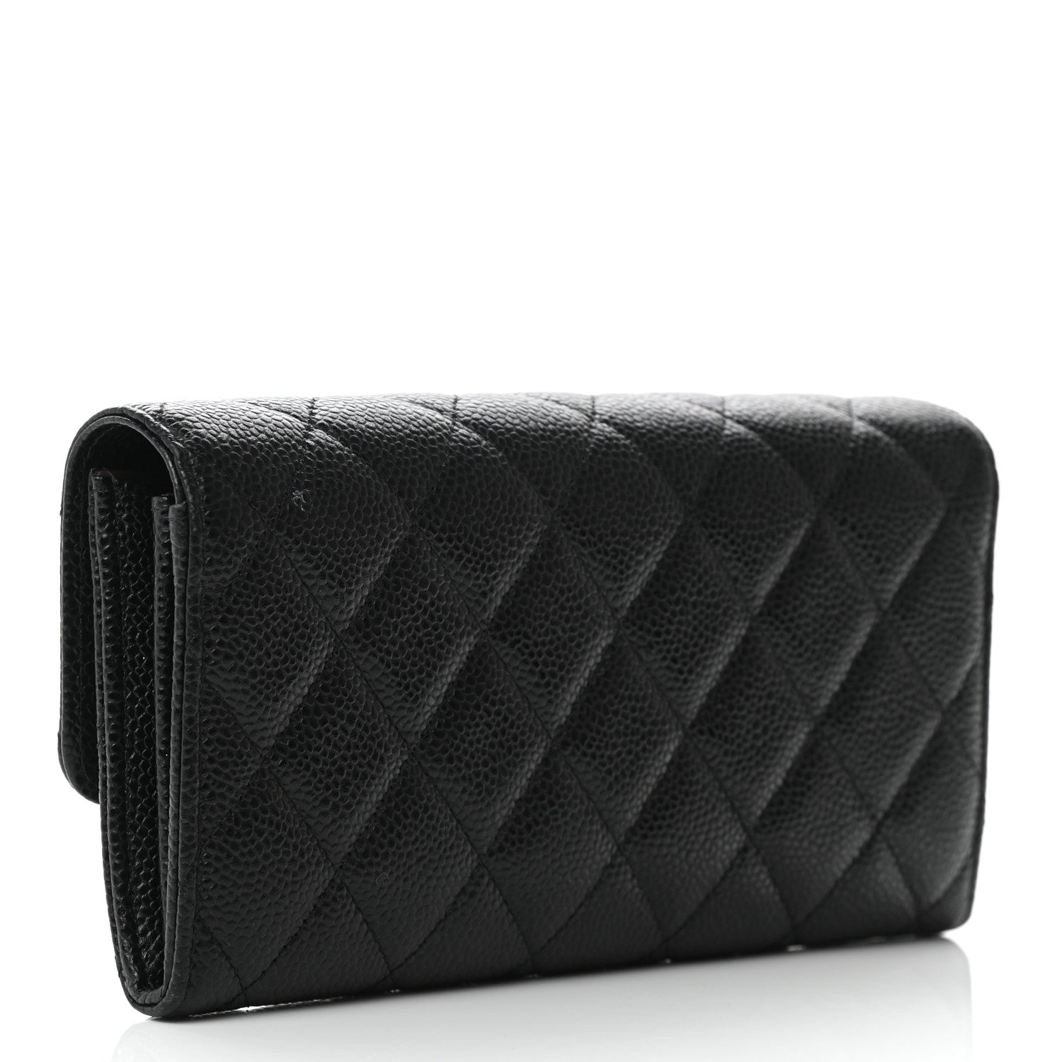 Chanel Caviar Quilted Large Gusset Flap Wallet Black 3 of 9