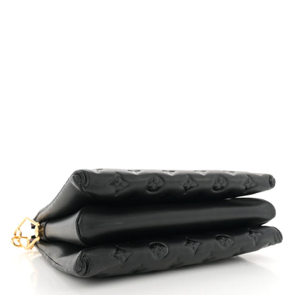 Louis Vuitton Lambskin Embossed Monogram Coussin PM Black 4 of 10