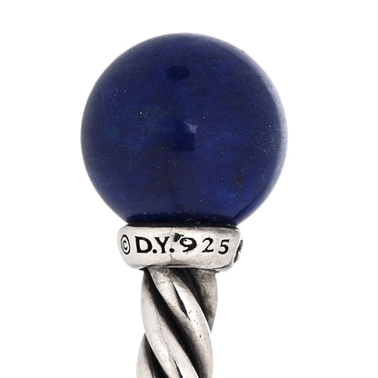 David Yurman Sterling Silver Diamond Lapis Lazuli 9mm Solari Bracelet 4 of 5