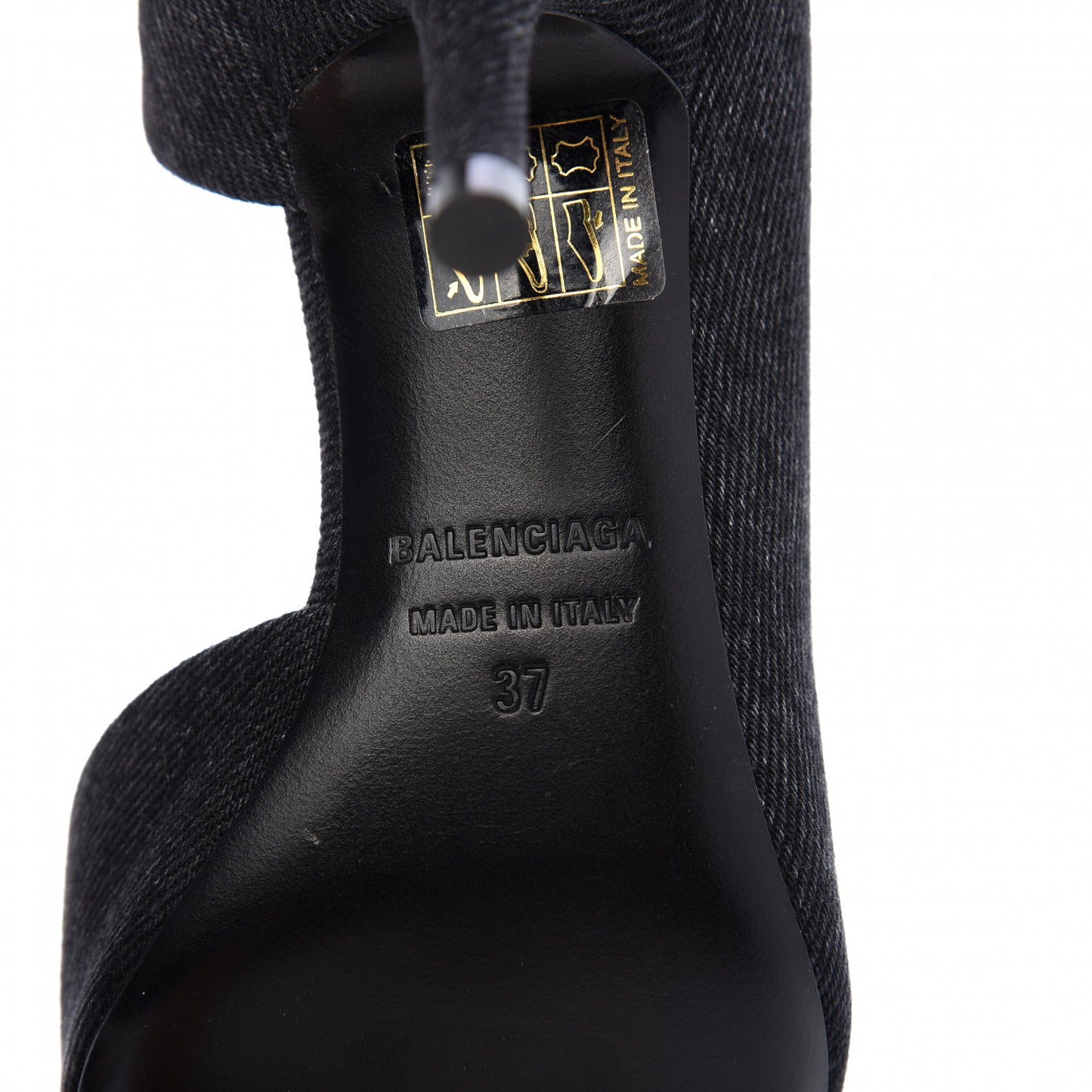 Denim BB D'Orsay Pointed Toe Knife 80mm Pump 37 Black