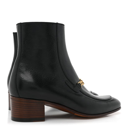 Gucci Goatskin Interlocking G Chain Ankle Boots 38 Black 4 of 10