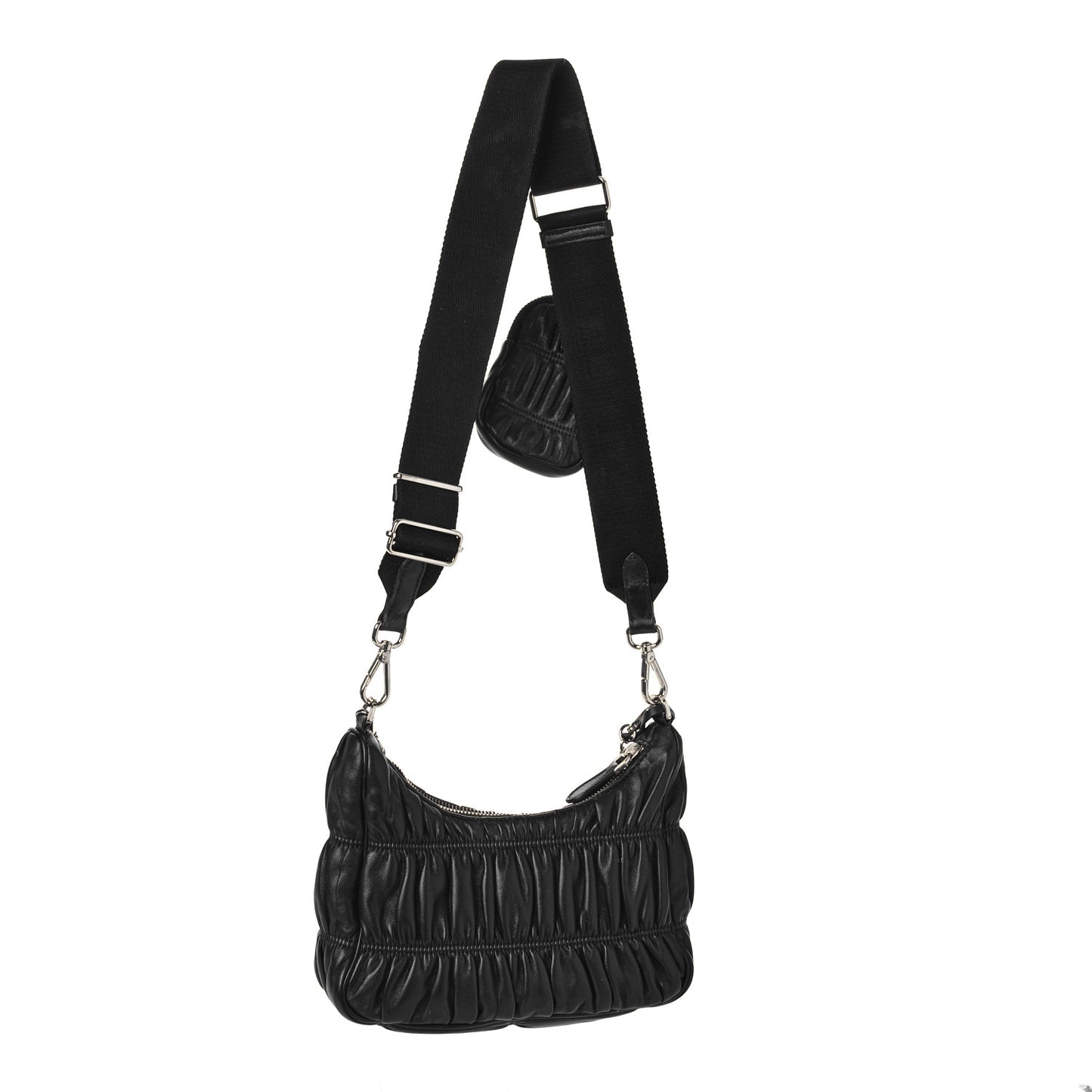 Nappa Gaufre Re-Edition 2005 Shoulder Bag Black