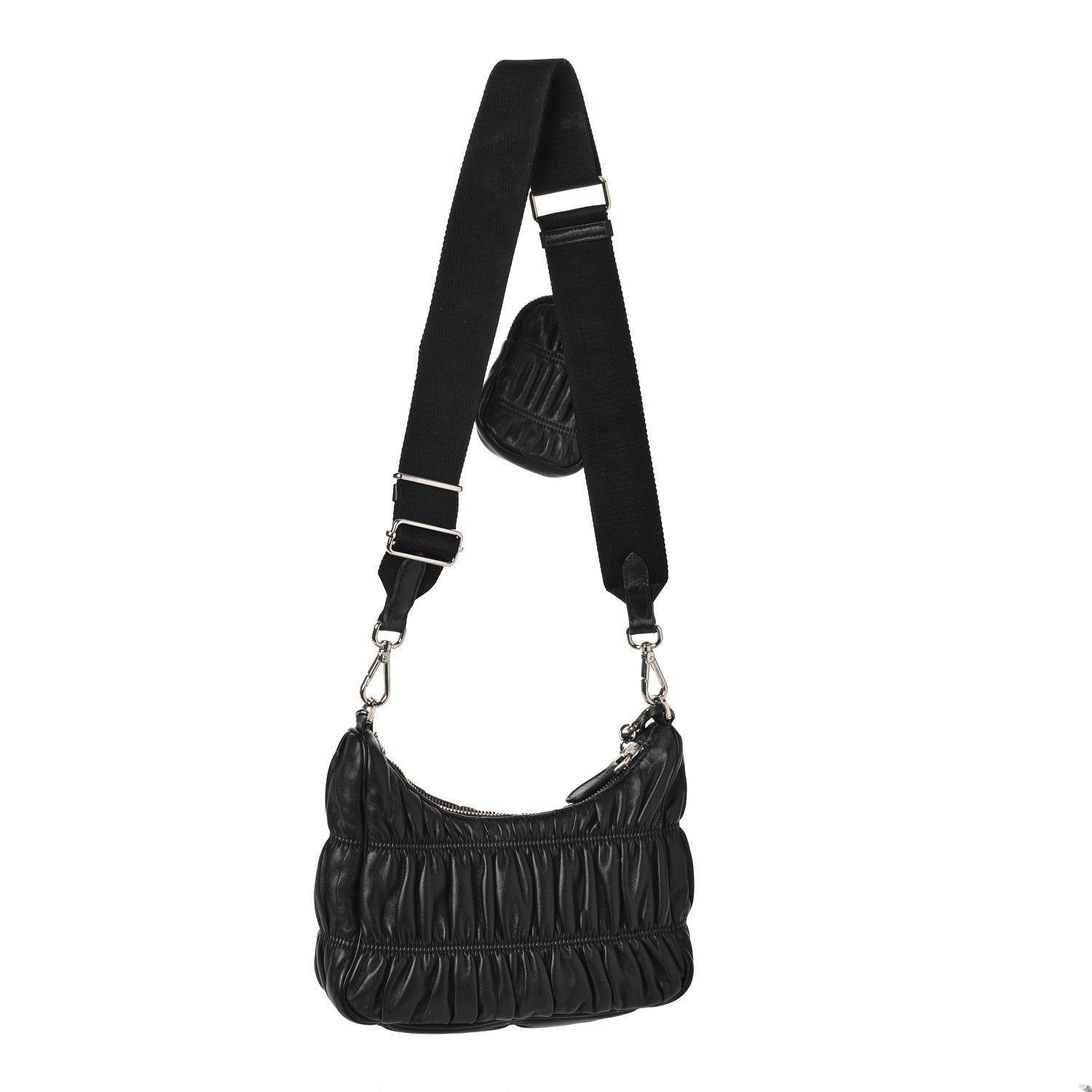 Prada Nappa Gaufre Re-Edition 2005 Shoulder Bag Black 3 of 11