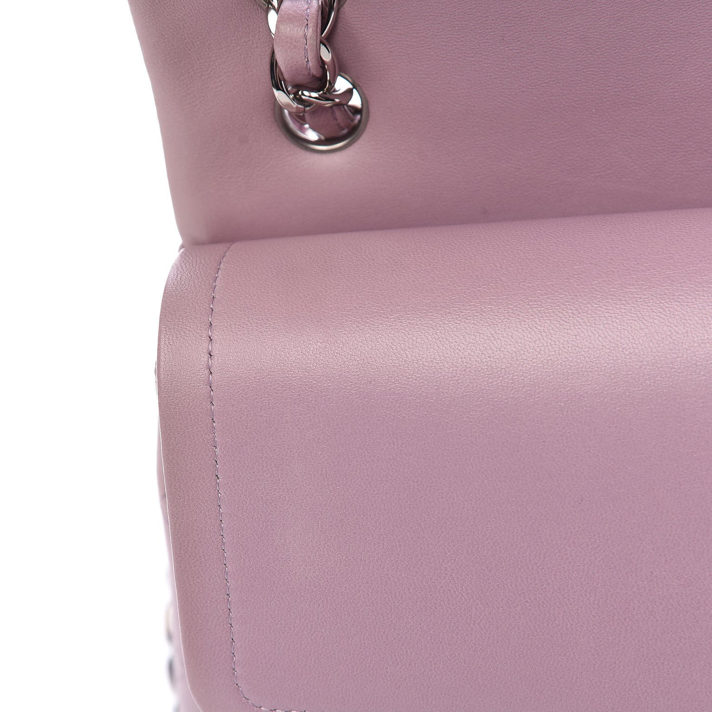 Lambskin Quilted Jumbo Double Flap Light Purple